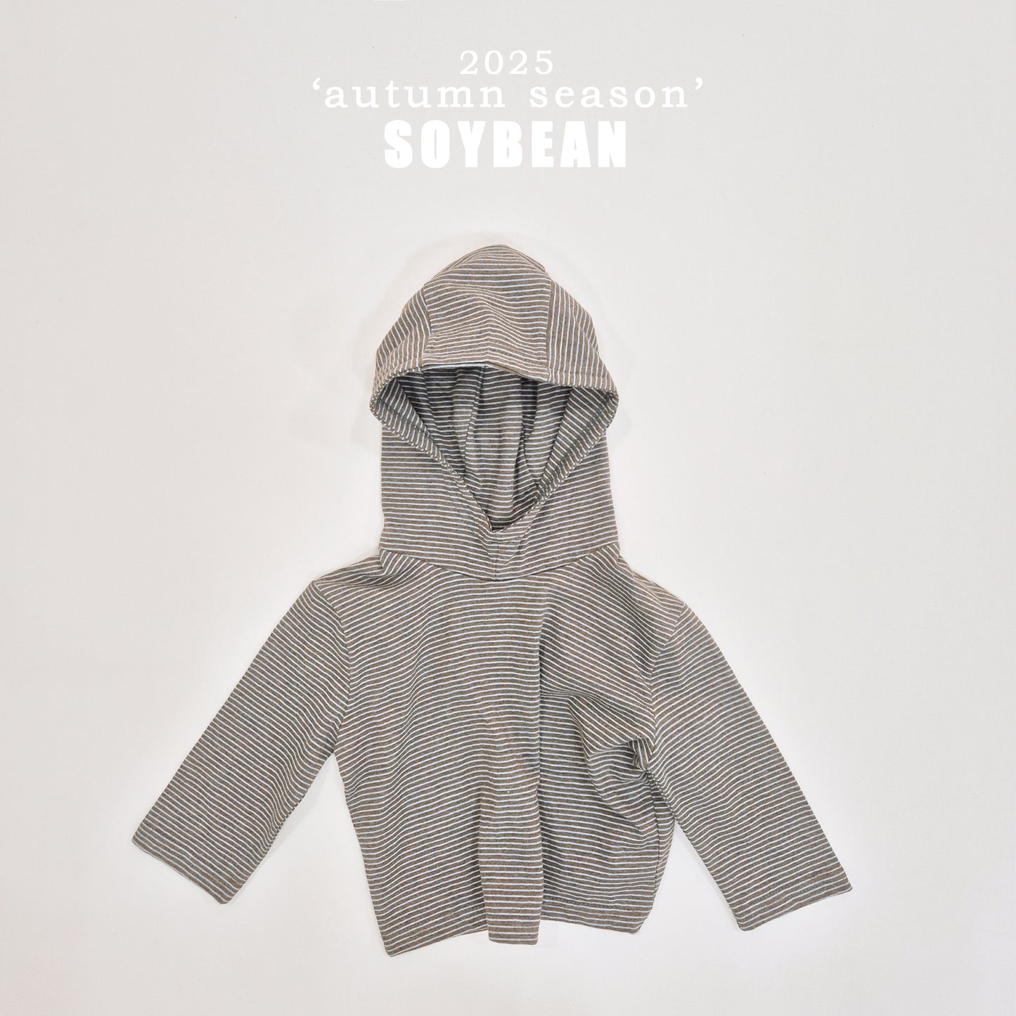 (Pre-order) Soybean Kids - Stripe Hooded Tee 단가라후드싱글티 (2 Colors)