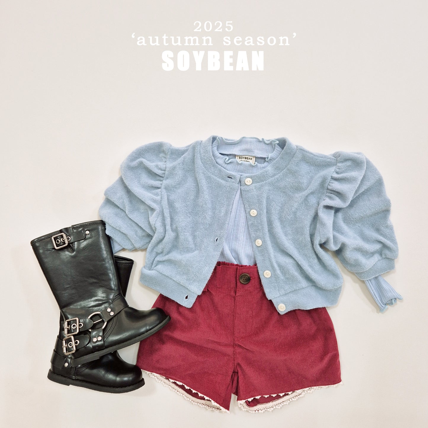 (Pre-order) Soybean Kids - Volume Ribbed Tee 볼륨골지티 (3 Colors)