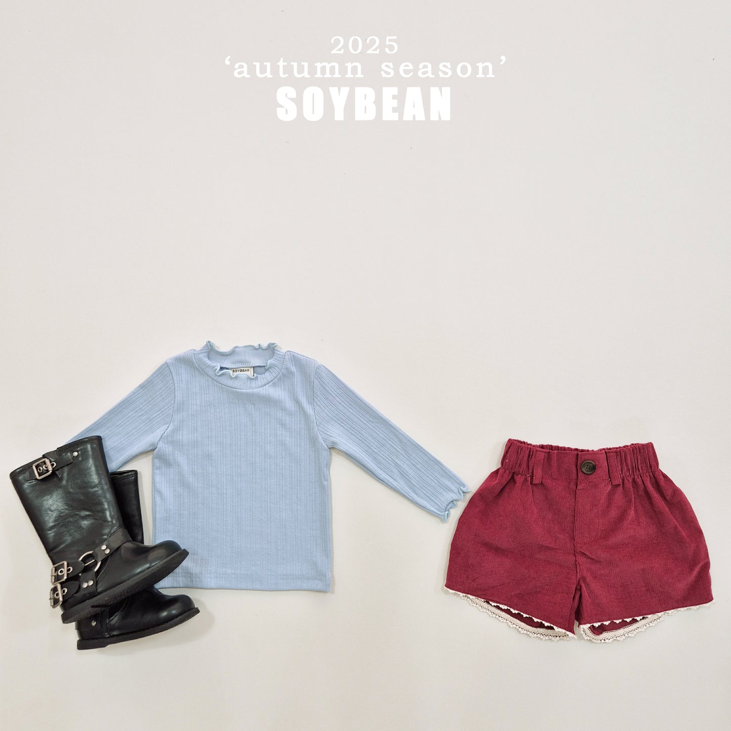 (Pre-order) Soybean Kids - Volume Ribbed Tee 볼륨골지티 (3 Colors)