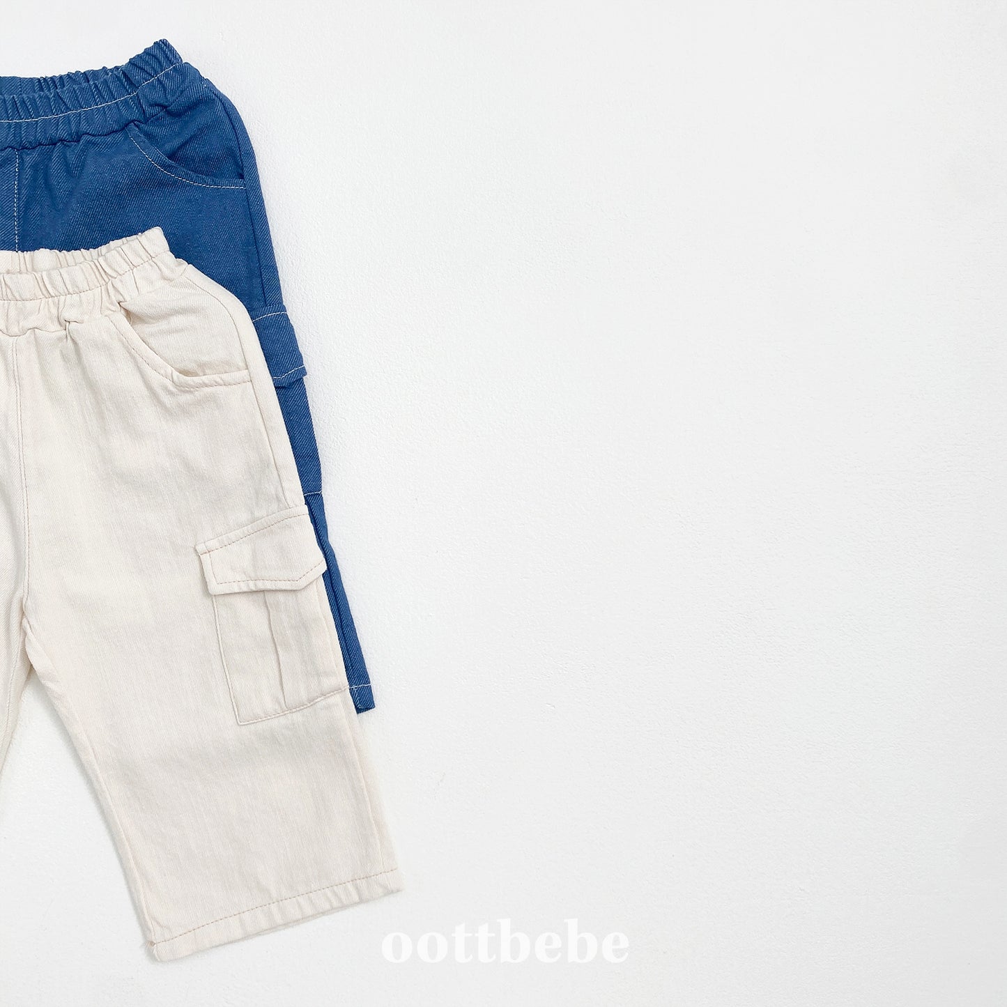 (Pre-order) OOTTBEBE - Stitch Cargo Pants 스티치카고팬츠 (2 Colors)