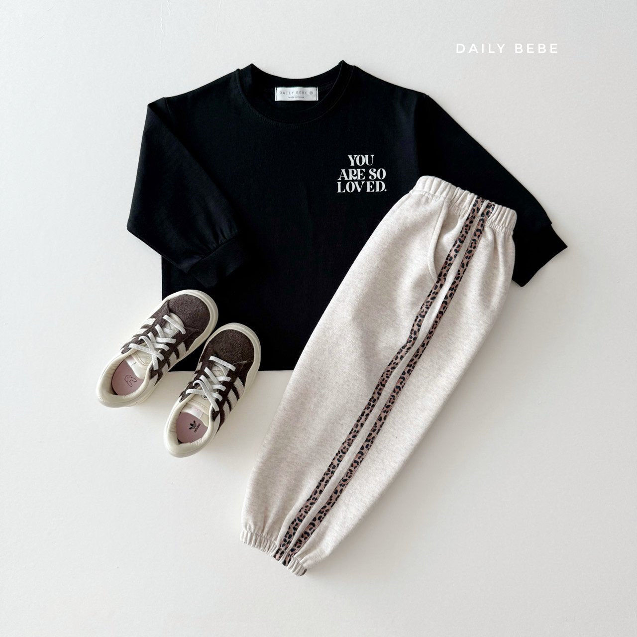 (Pre-order) Daily Bebe - Kids' Leopard Tape Jogger Pants 호피테잎 조거팬츠 (2 Colors)