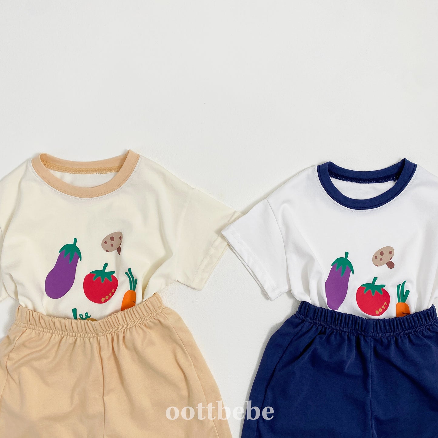 (Pre-order) OOTTBEBE - Veggie Market Top and Bottom Set 야채마켓상하복 (2 Colors)