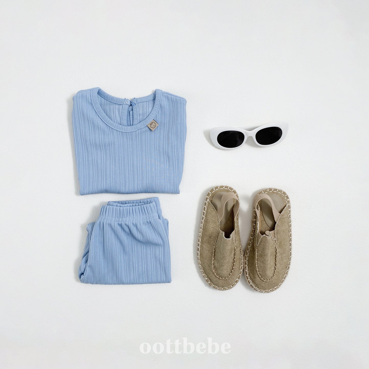 (Pre-order) OOTTBEBE - Bali Pleats Top and Bottom Set 발리플리츠상하복 (4 Colors)