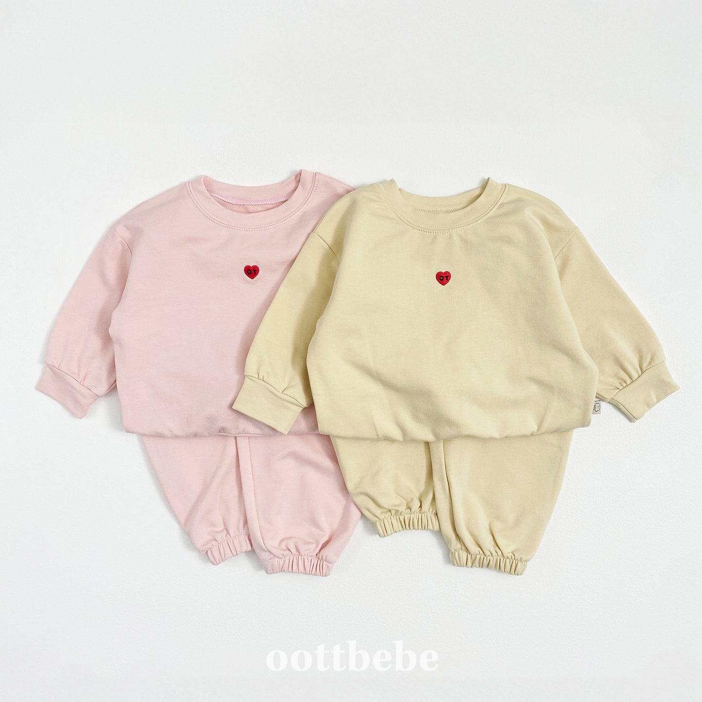 (Pre-order) OOTTBEBE - Petit Modal Top & Bottom Set (Stretch Terry) 쁘띠모달상하복(쮸리스판) (4 Colors)