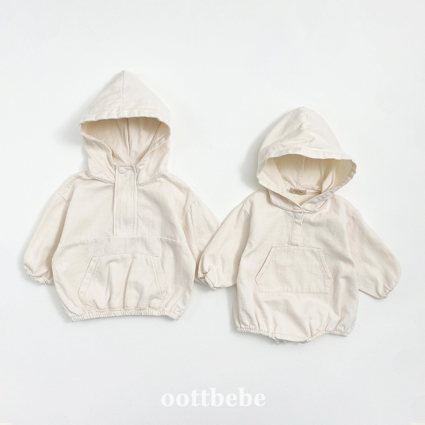 (Pre-order) OOTTBEBE - Stitch Hooded Jacket 스티치후드아노락 (2 Colors)
