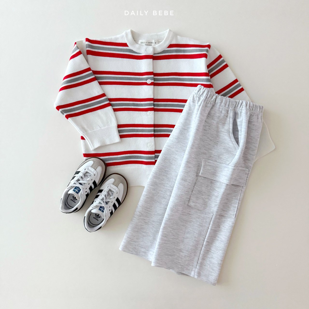 (Pre-order) Daily Bebe - Kids' Multi Stripe Cardigan 멀티단가라 가디건 (2 Colors)
