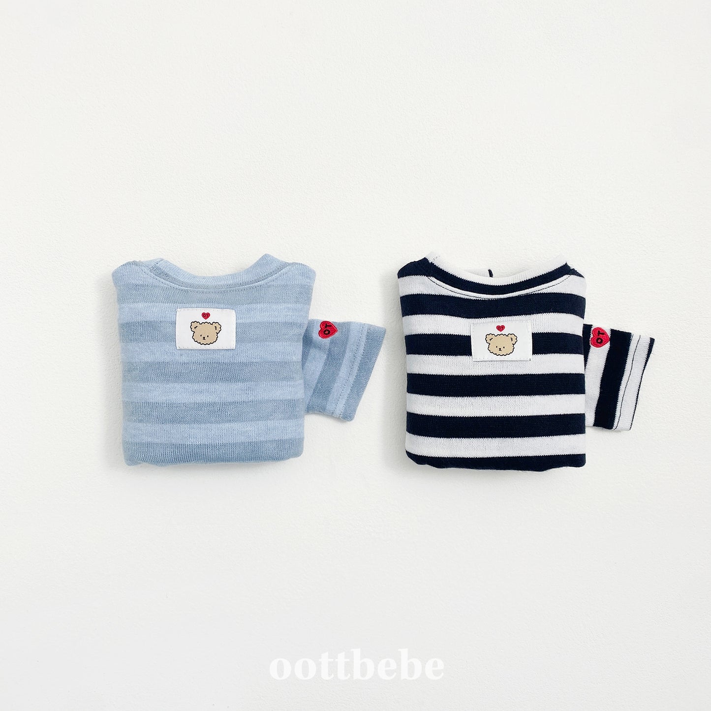 (Pre-order) OOTTBEBE - Mix Stripe Knit Suit 믹스단가라슈트 (2 Colors)