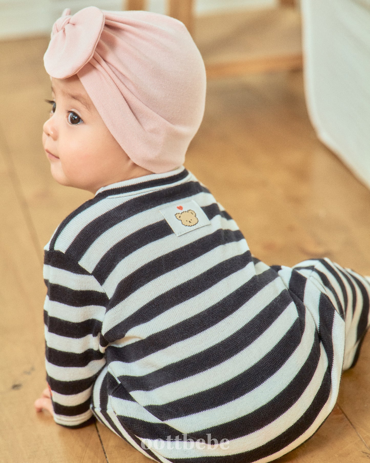 (Pre-order) OOTTBEBE - Mix Stripe Knit Suit 믹스단가라슈트 (2 Colors)