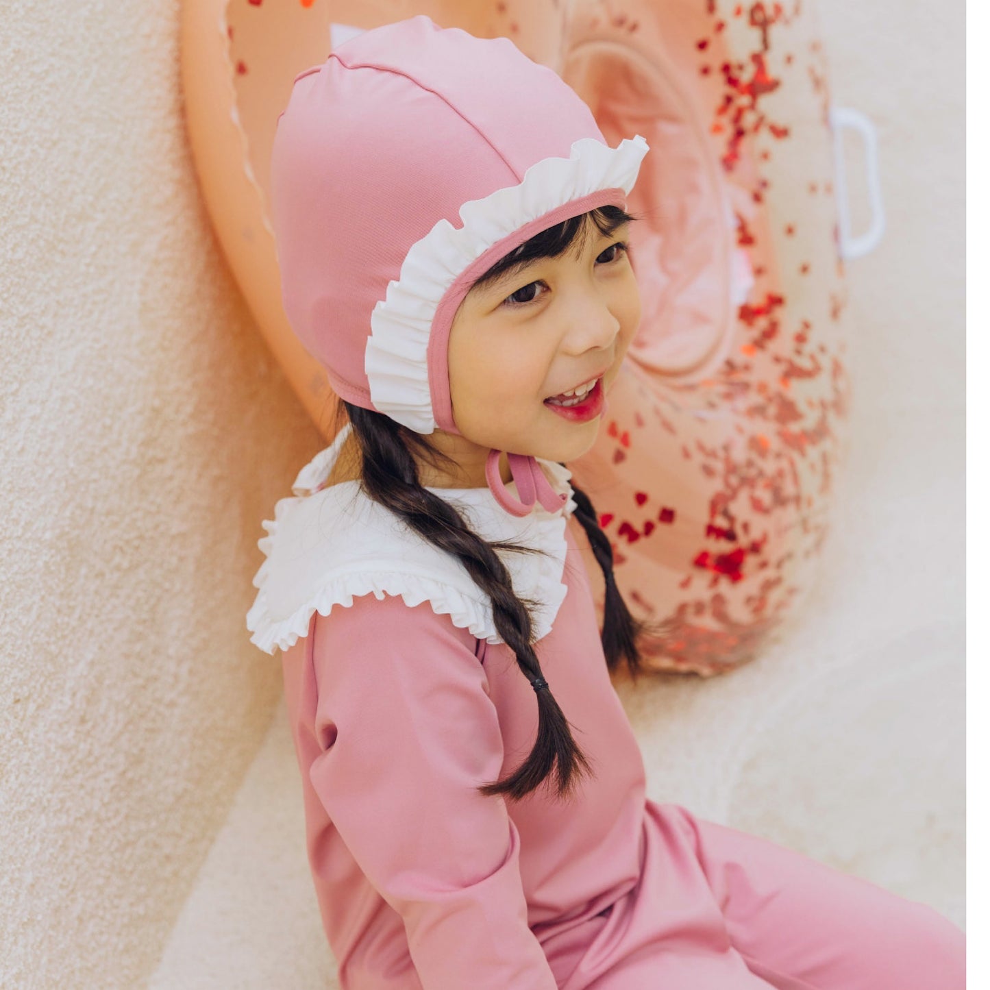 (Pre-order) KoongsKoongs Kids’ Premium Chouette All-in-One Rash Guard Set (Pink)