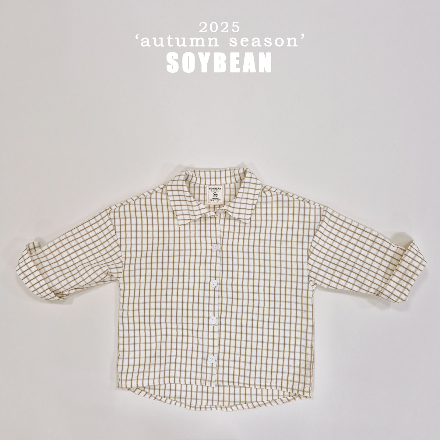 (Pre-order) Soybean Kids - Oversized Check Shirt 오버핏체크셔츠 (2 Colors)