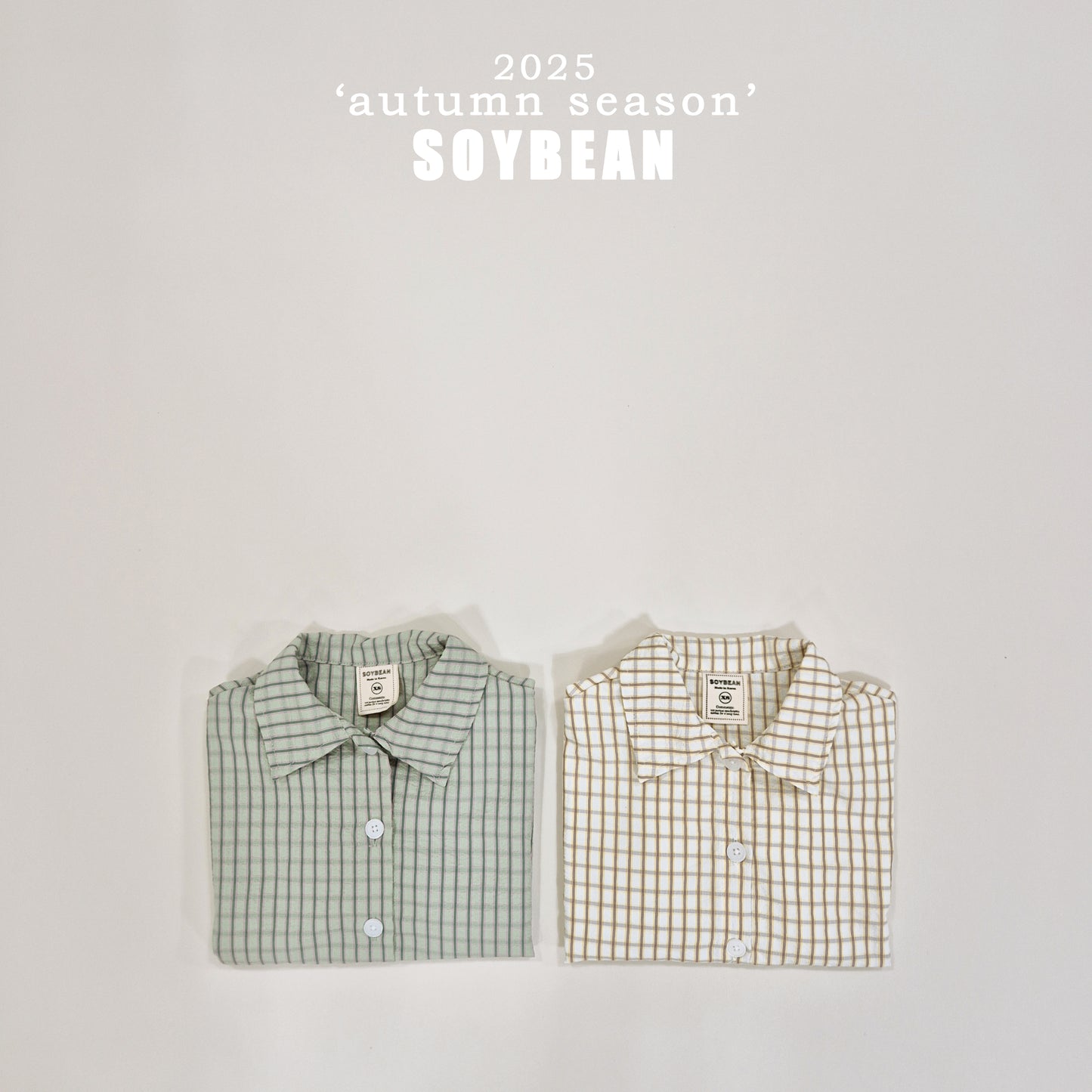 (Pre-order) Soybean Kids - Oversized Check Shirt 오버핏체크셔츠 (2 Colors)