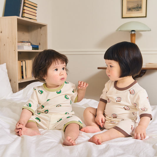 (COCOHANI) Summer Animal TENCEL™ Modal Spandex Short Sleeve Pajama Set (6 Colors)