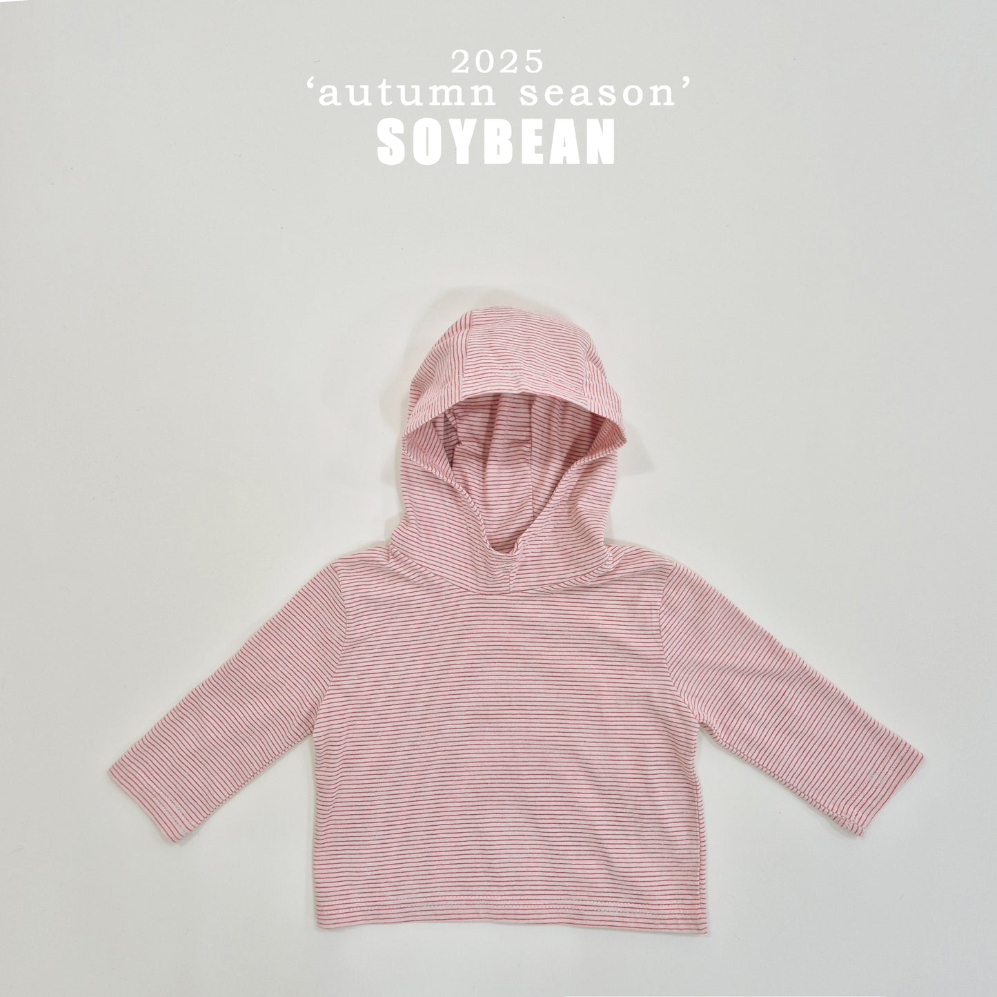 (Pre-order) Soybean Kids - Stripe Hooded Tee 단가라후드싱글티 (2 Colors)