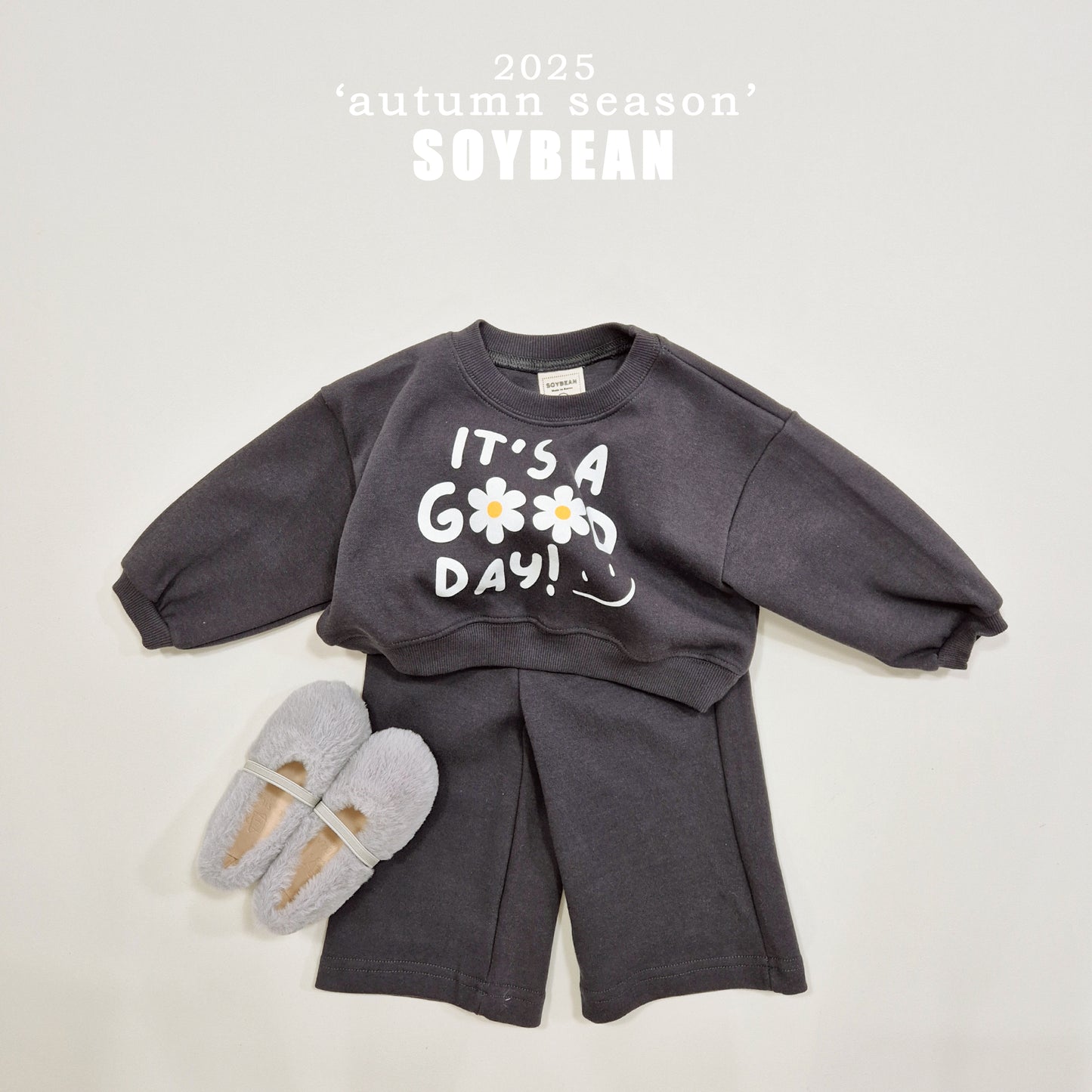 (Pre-order) Soybean Kids - It’s Good Crop Top & Bottom Set 잇츠굿크롭상하복 (3 Colors)