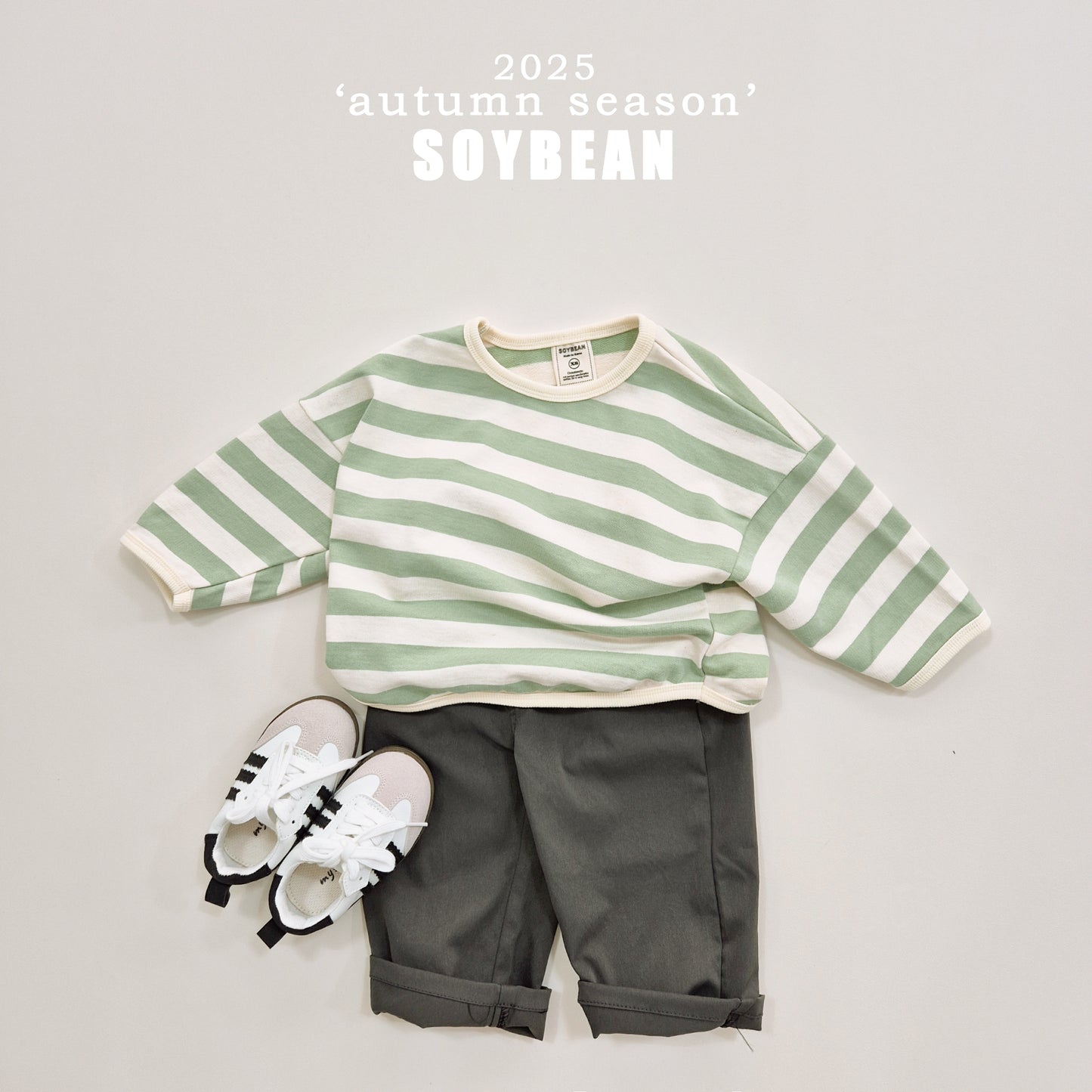 (Pre-order) Soybean Kids - Stripe Sweatshirt 랍빠단가라맨투맨 (7 Colors)
