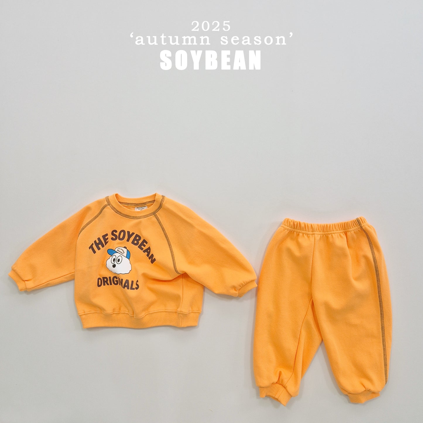(Pre-order) Soybean Kids - Color Stitch Top & Bottom Set 컬러스티치상하복 (3 Colors)
