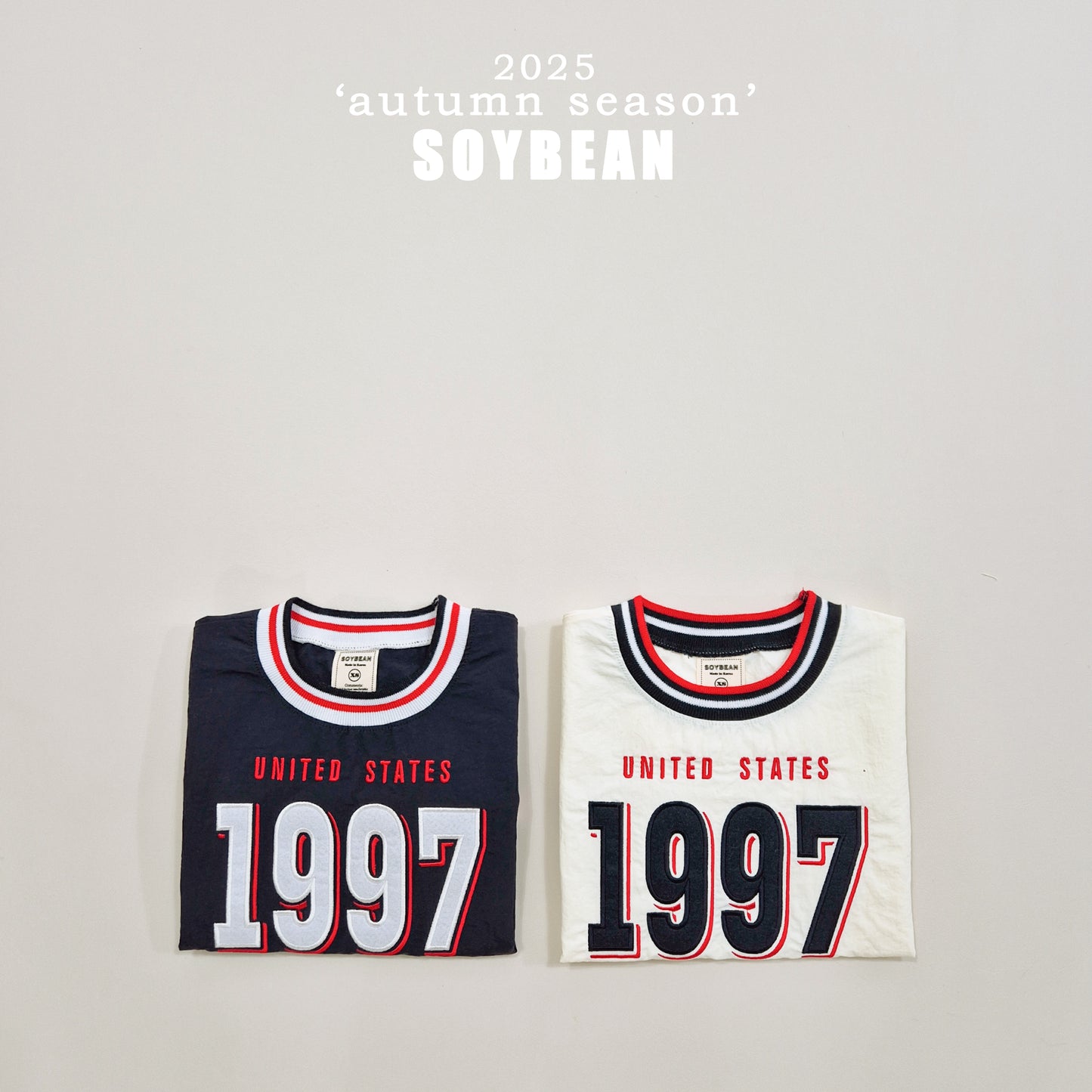(Pre-order) Soybean Kids - 1997 Washed Embroidery Sweatshirt 1997와샤맨투맨 (2 Colors)