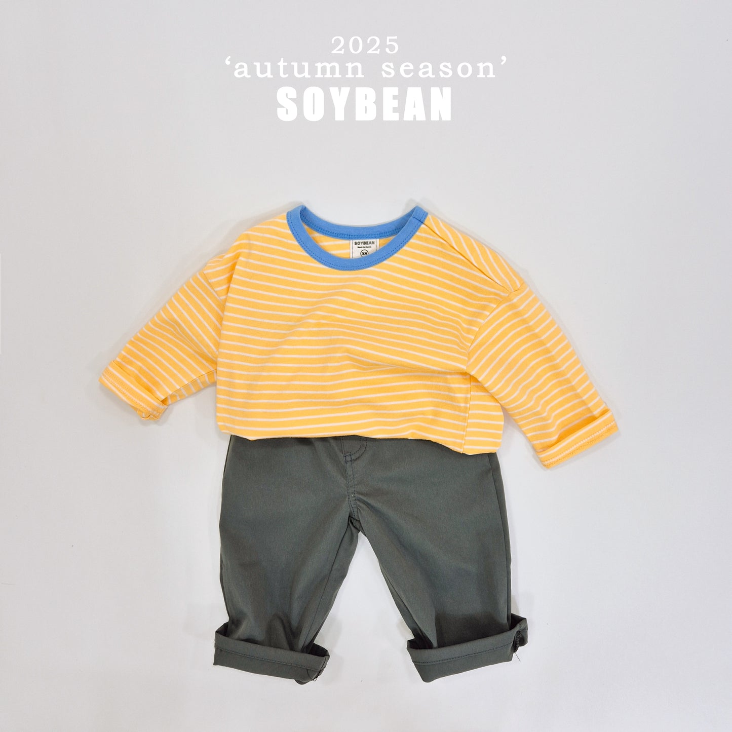 (Pre-order) Soybean Kids - Autumn Captain Stripe Tee 어텀캡틴단가라티 (5 Colors)