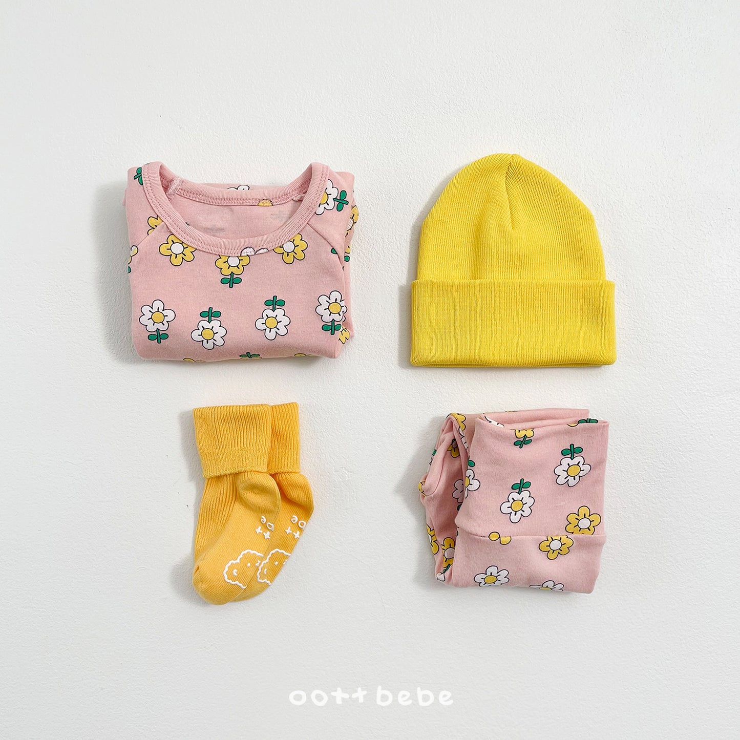 (Pre-order) OOTTBEBE Spring - Picnic Cotton Romper 나들이슈트세트 (4 Colors)