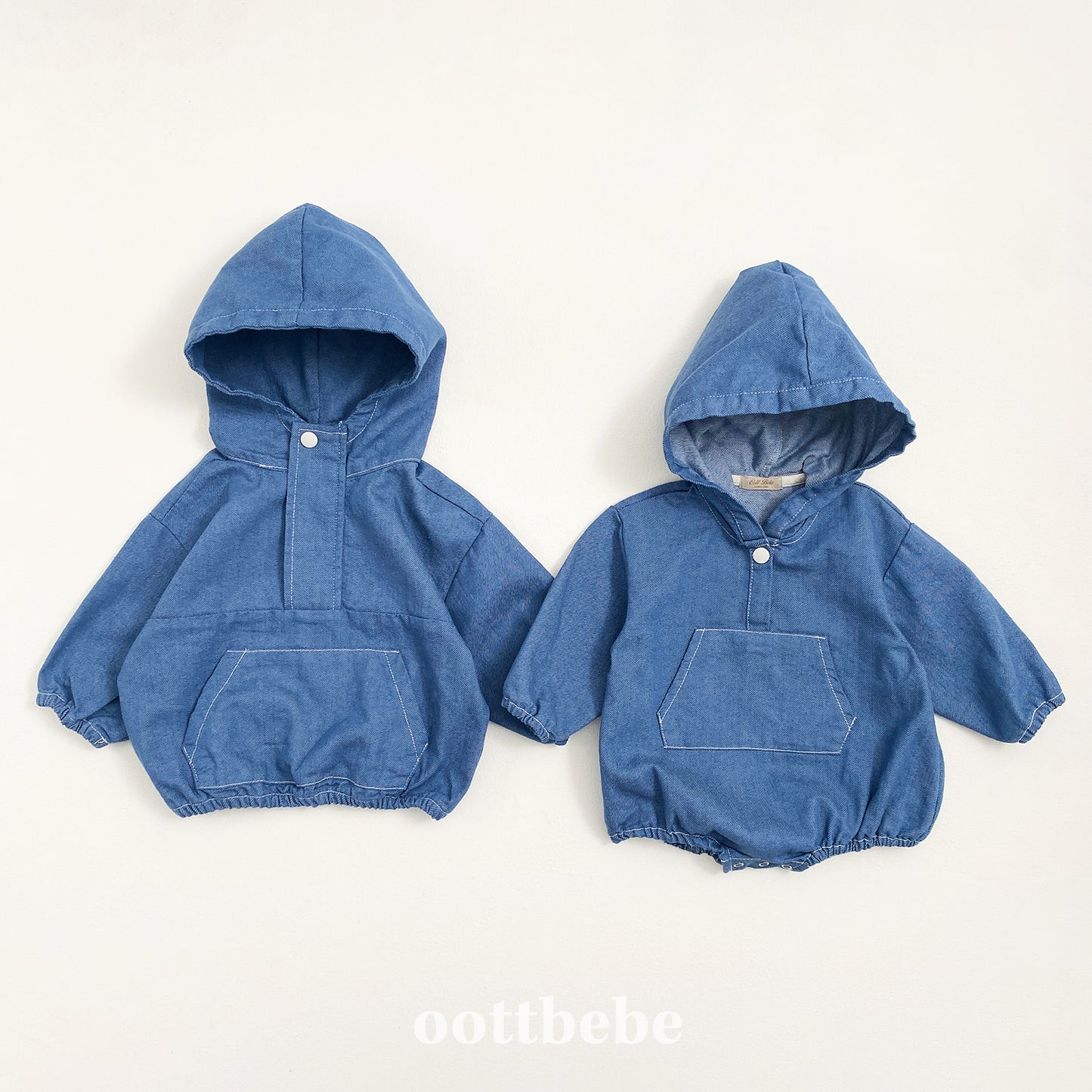 (Pre-order) OOTTBEBE - Stitch Hooded Jacket 스티치후드아노락 (2 Colors)
