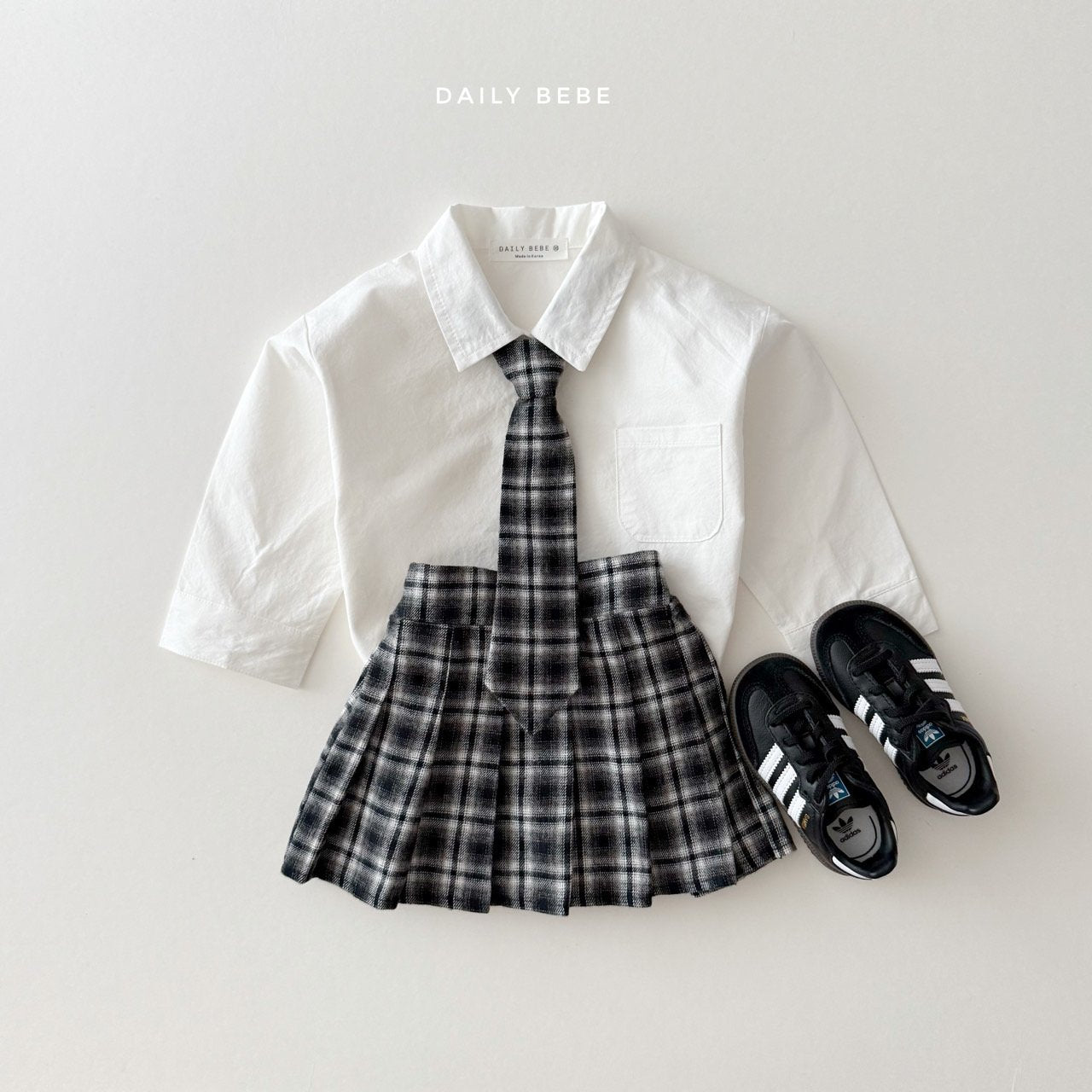 (Pre-order) Daily Bebe - Kids' Check School Necktie 체크 스쿨 넥타이 (2 Colors)