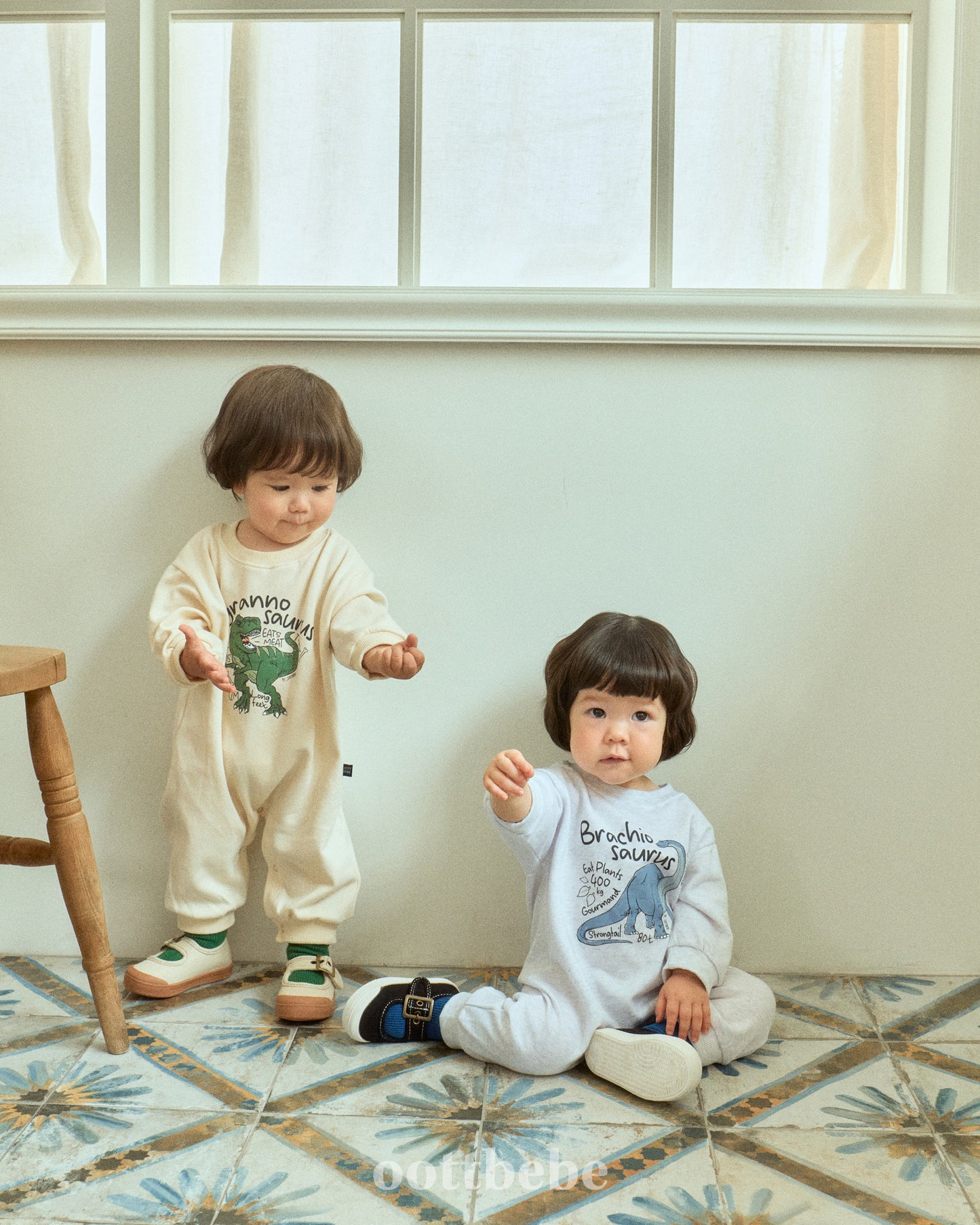 (Pre-order) OOTTBEBE - Dino Full Bodysuit 공룡전신슈트 (3 Colors)
