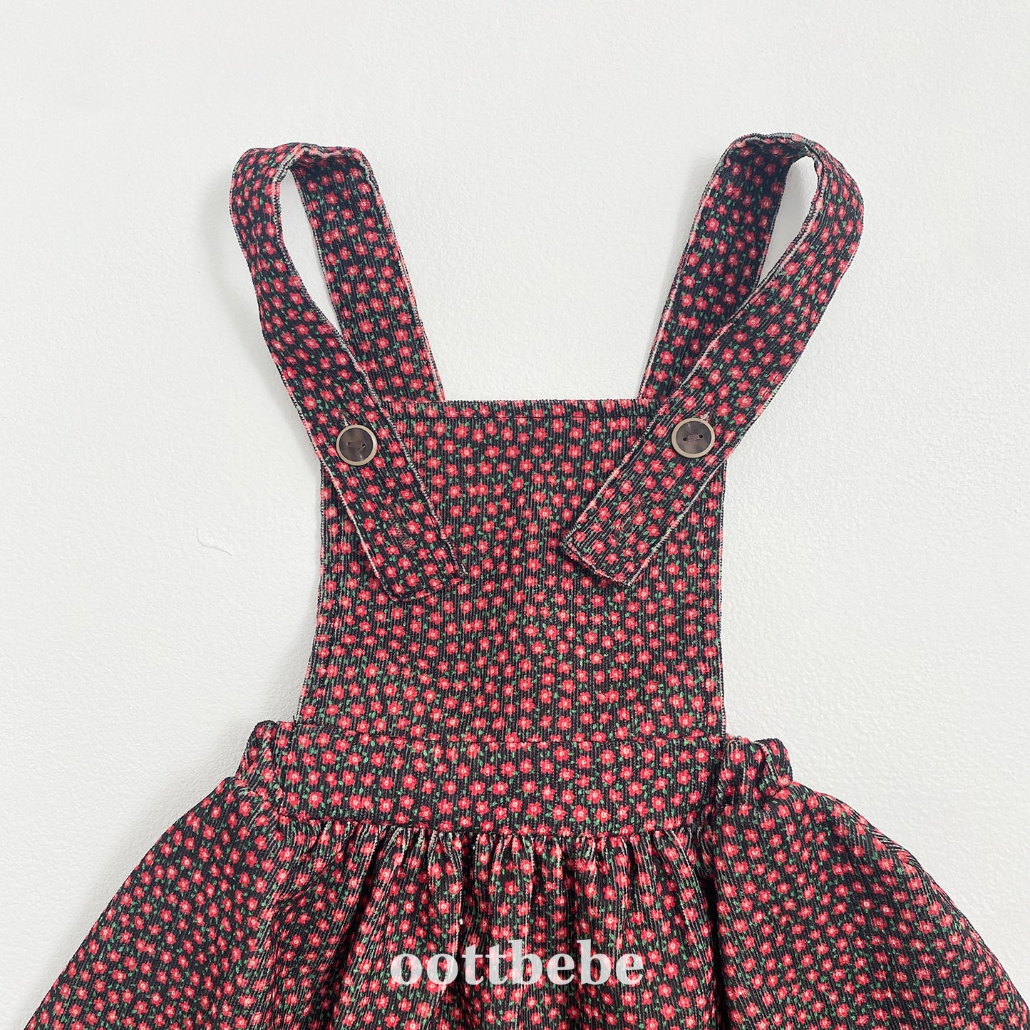 (Pre-order) OOTTBEBE - Bloom Suspender Dress 블룸멜빵원피스 (2 Colors)