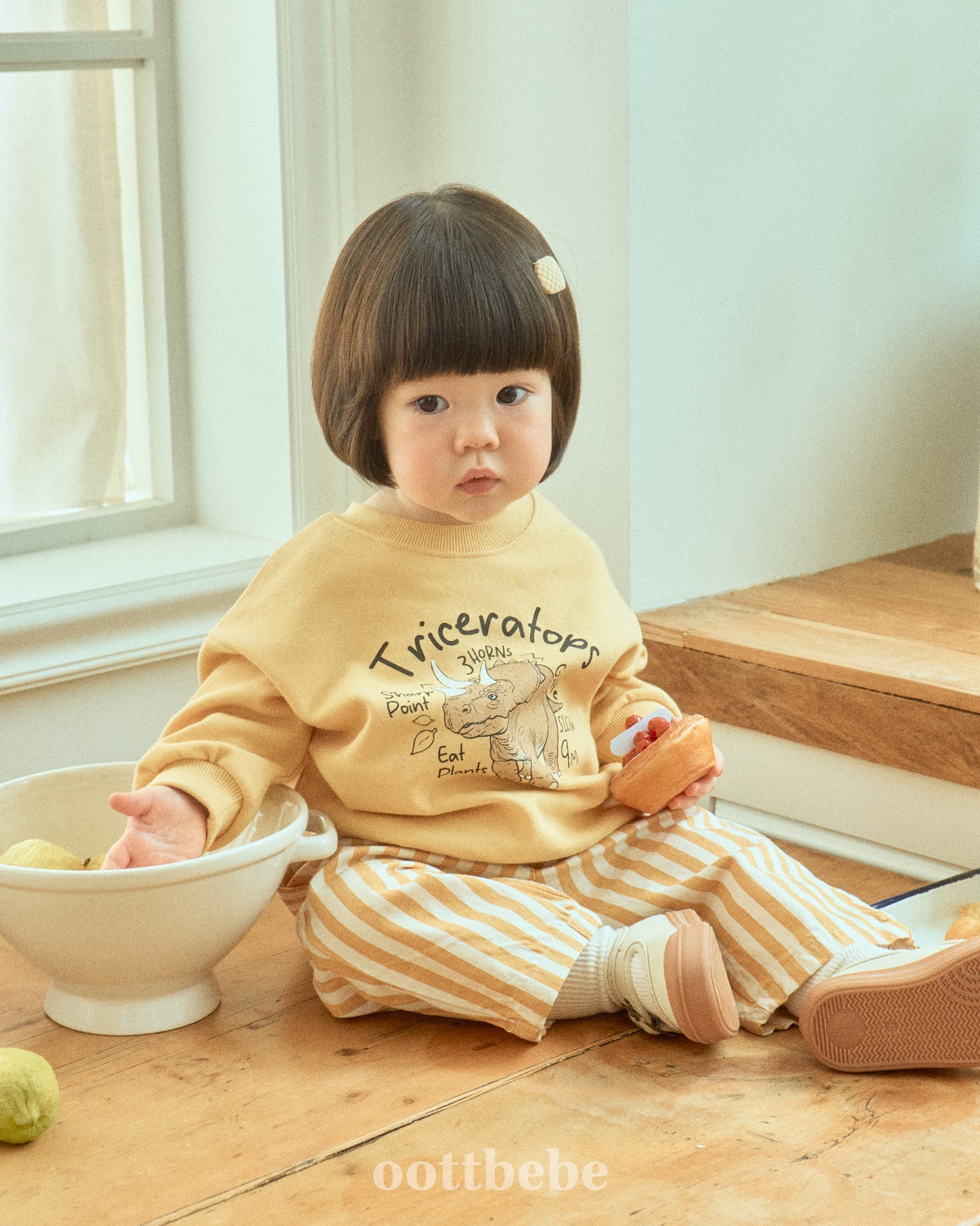 (Pre-order) OOTTBEBE - Dino Sweatshirt 공룡맨투맨 (3 Colors)