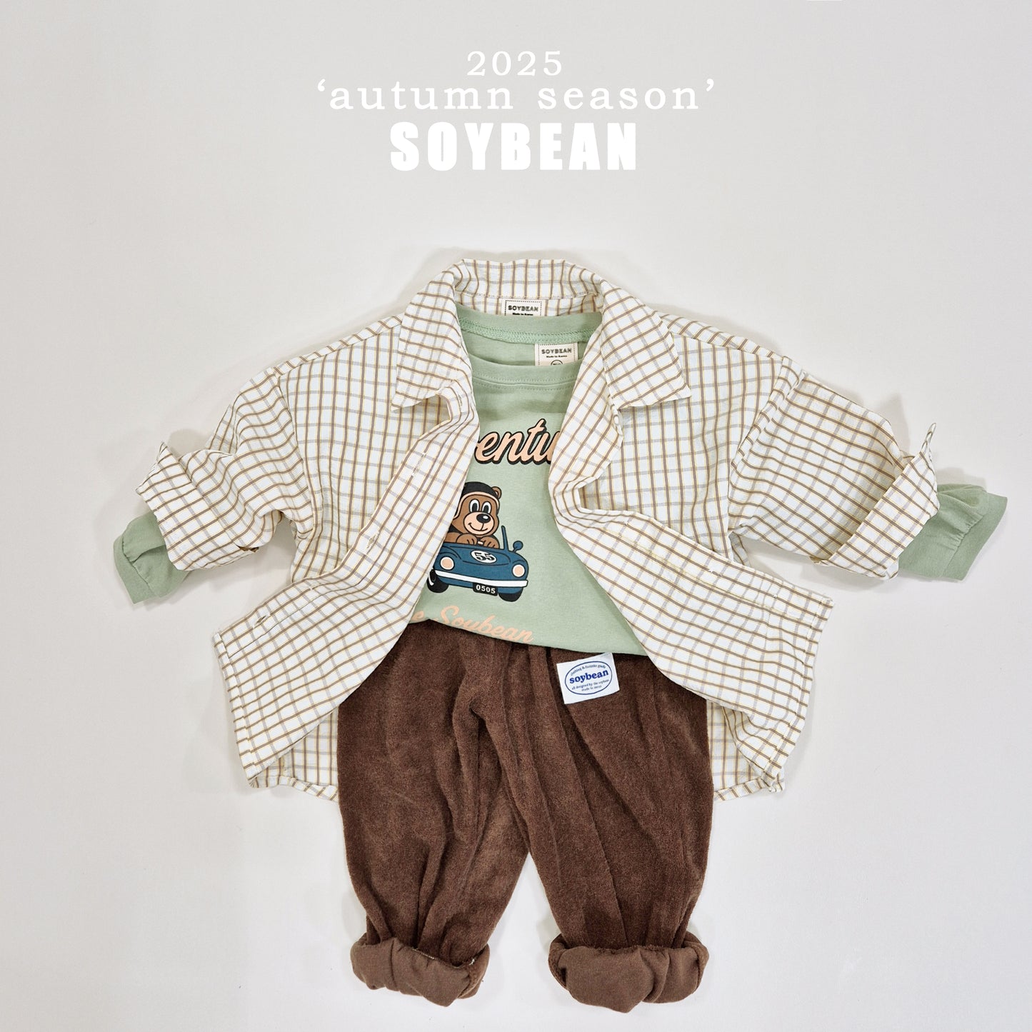 (Pre-order) Soybean Kids - Oversized Check Shirt 오버핏체크셔츠 (2 Colors)