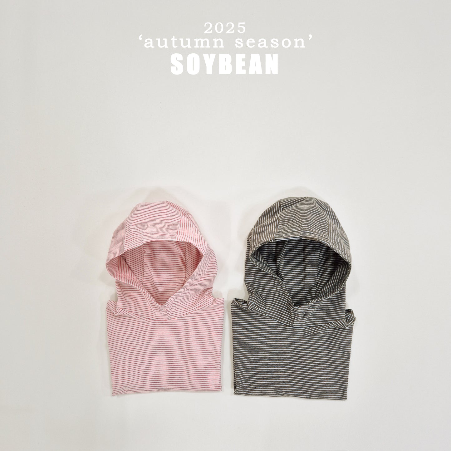 (Pre-order) Soybean Kids - Stripe Hooded Tee 단가라후드싱글티 (2 Colors)