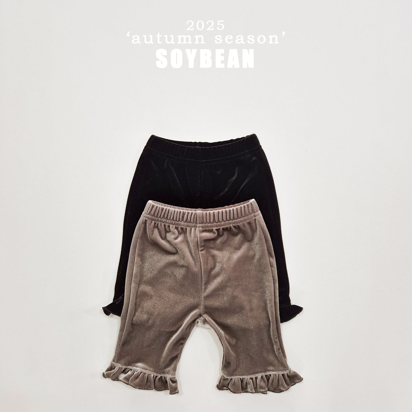 (Pre-order) Soybean Kids - Capri Frill Velvet Pants 카프리프릴팬츠 (2 Colors)