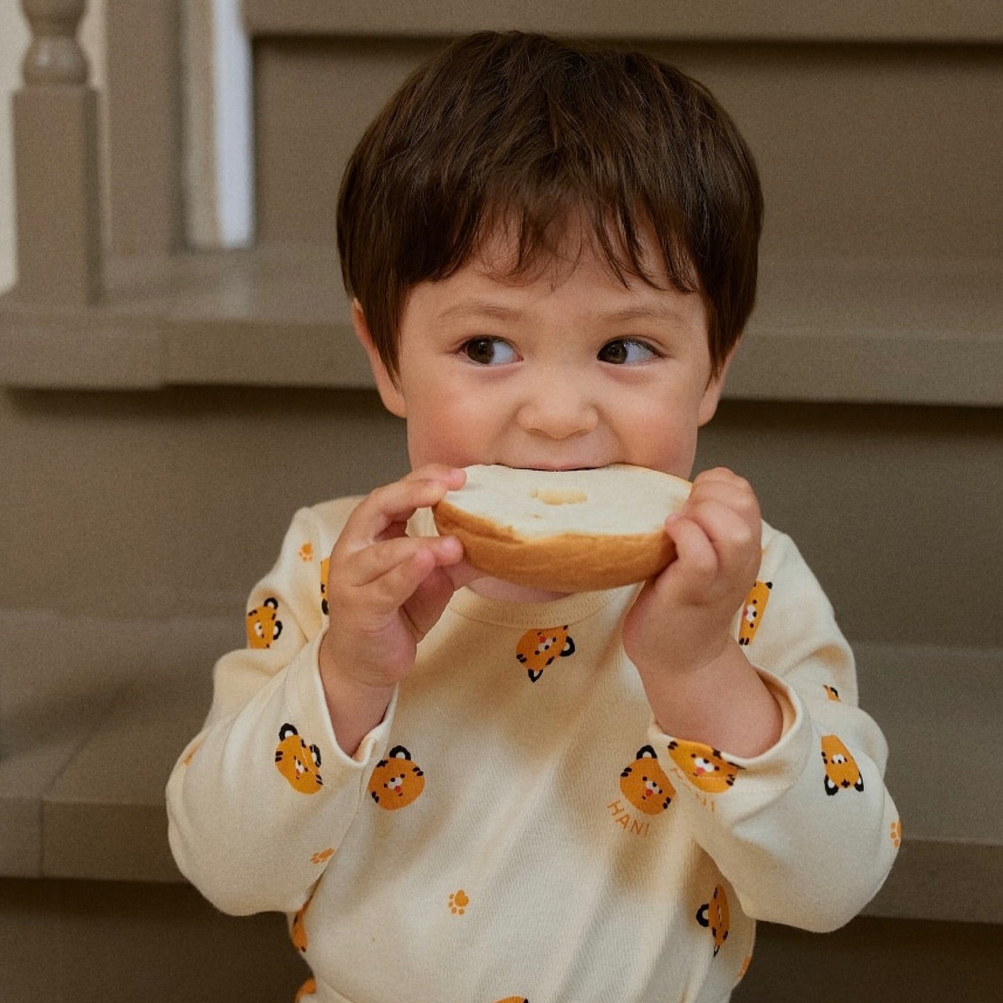 (COCOHANI) Cheese Stretch Animal Friends Long Sleeve Pajama Set (4 Colors)