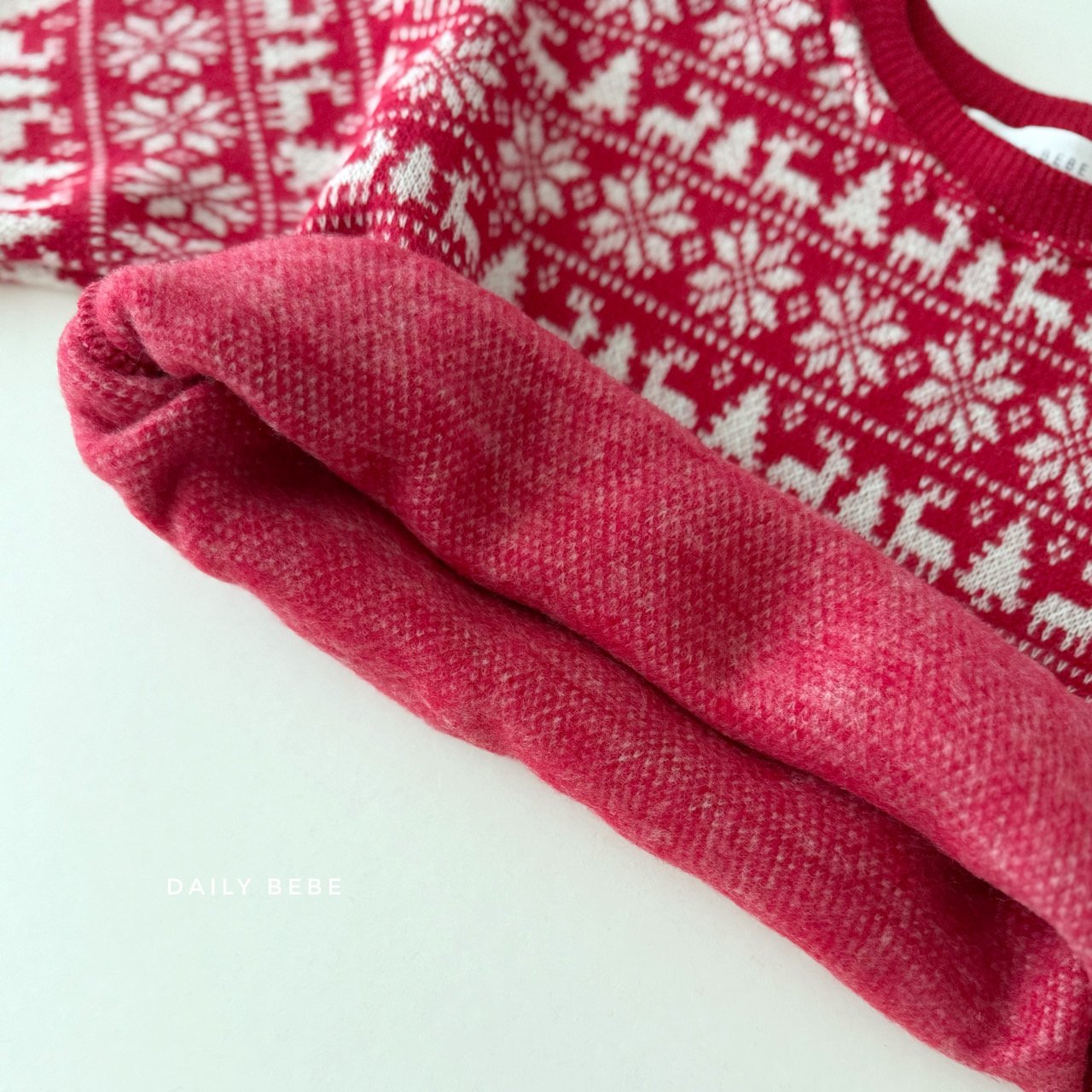 (Pre-order) Daily Bebe Winter - Kids' Holiday Jacquard Knit Sweatshirt 쟈가드맨투맨 (2 Colors)