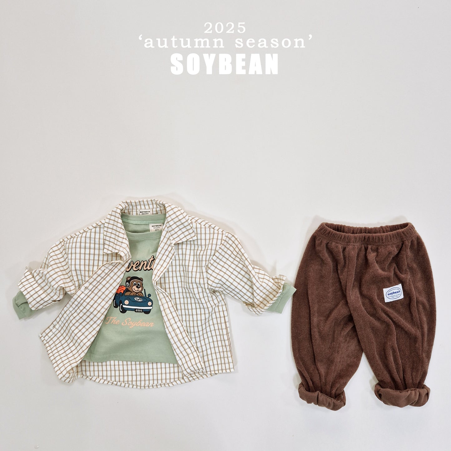 (Pre-order) Soybean Kids - Oversized Check Shirt 오버핏체크셔츠 (2 Colors)