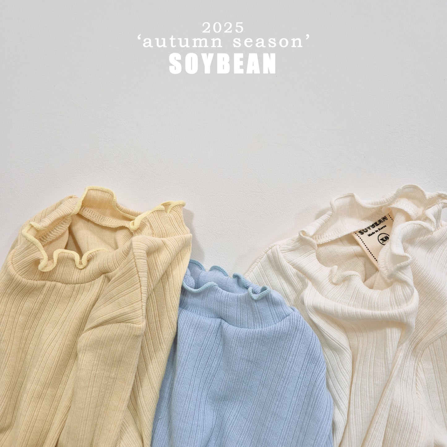 (Pre-order) Soybean Kids - Volume Ribbed Tee 볼륨골지티 (3 Colors)