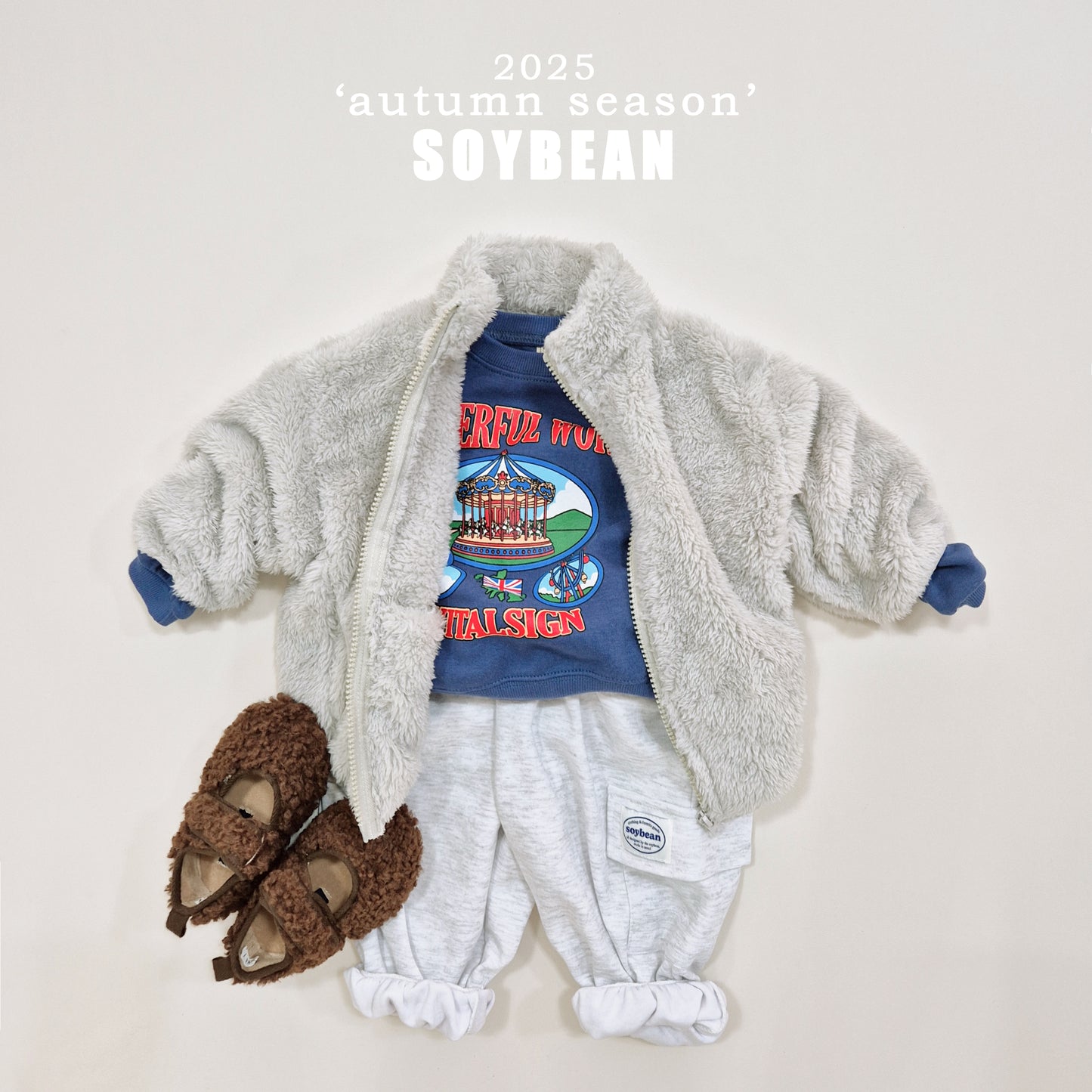 (Pre-order) Soybean Kids - Cotton Candy Fleece Zip-Up 솜사탕후리스 (6 Colors)