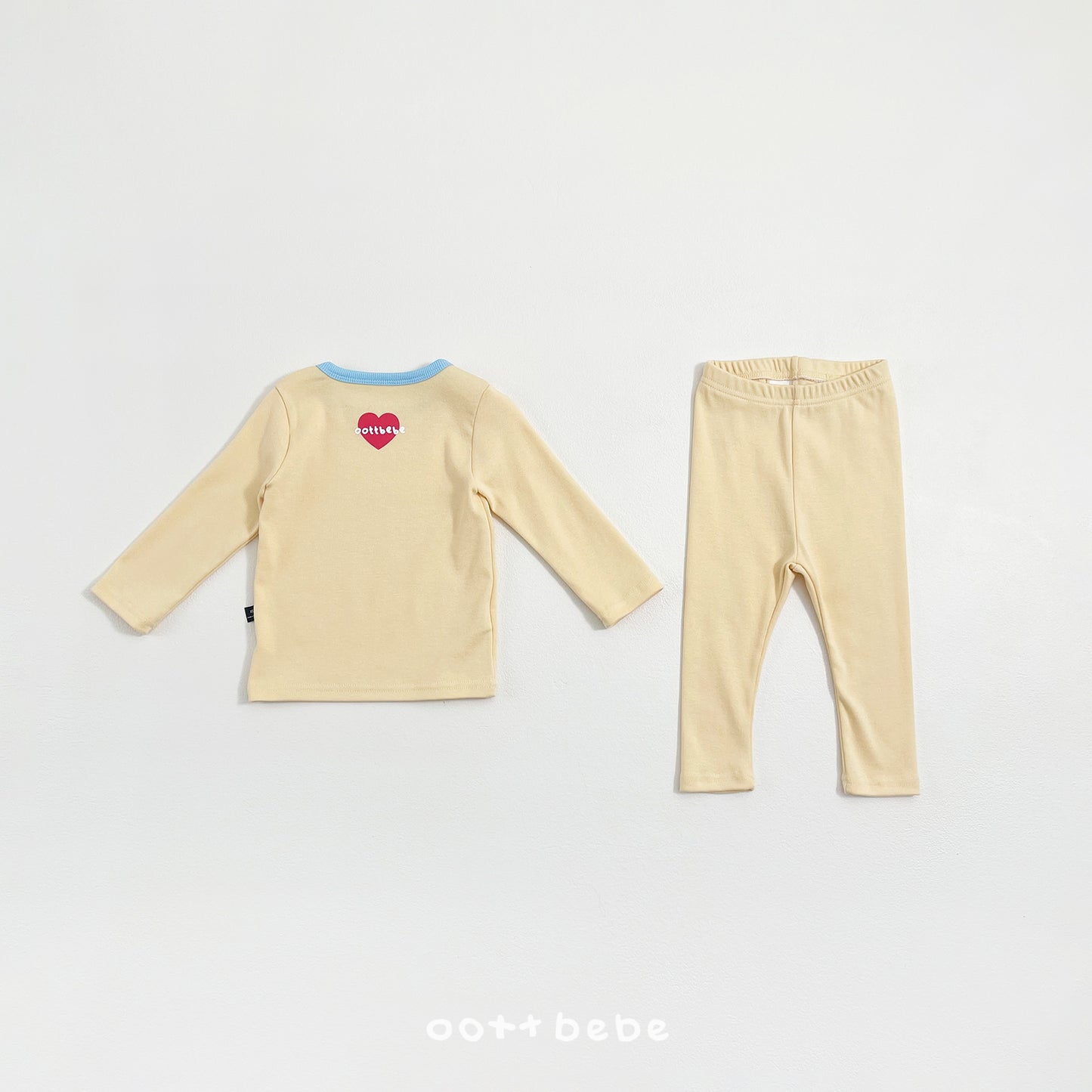 (Pre-order) OOTTBEBE Spring - Modal Heart Pajama Set 모달하트실내복 (4 Colors)