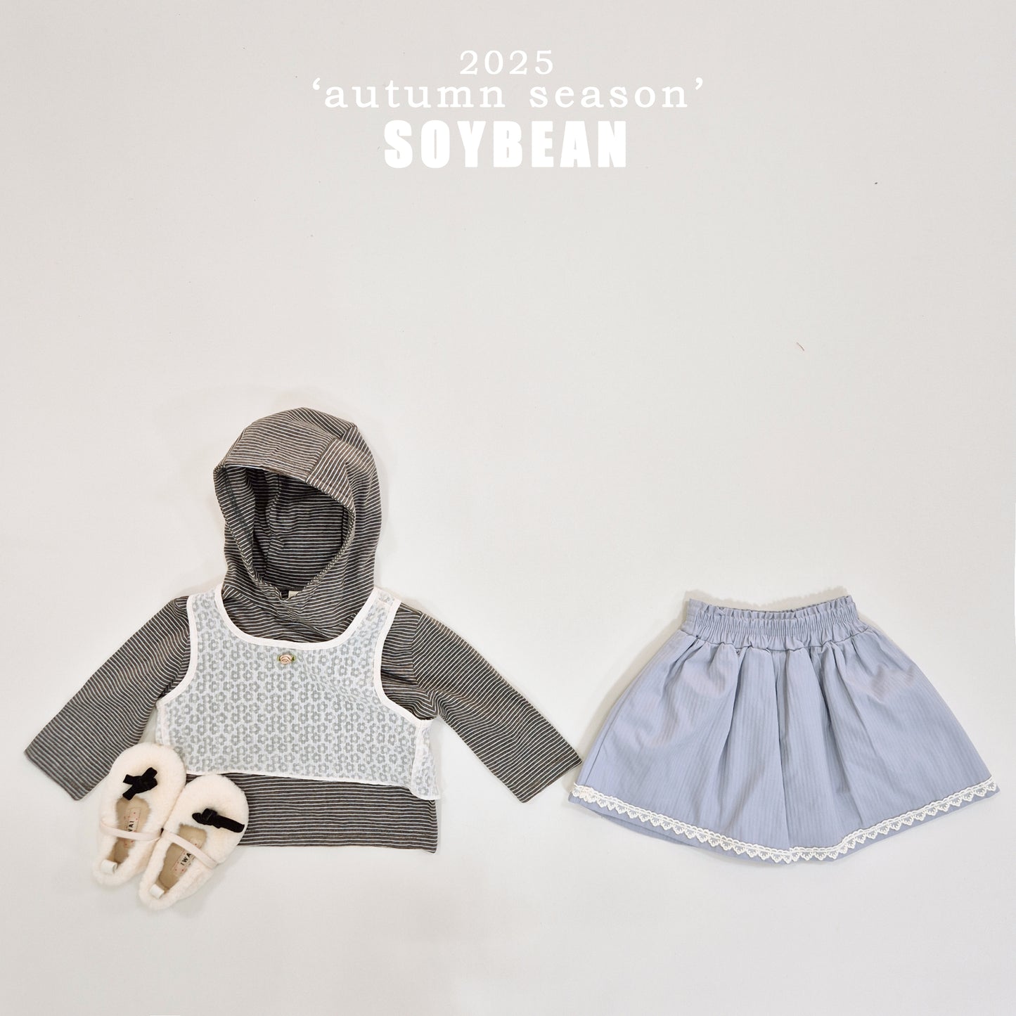 (Pre-order) Soybean Kids - Stripe Hooded Tee 단가라후드싱글티 (2 Colors)