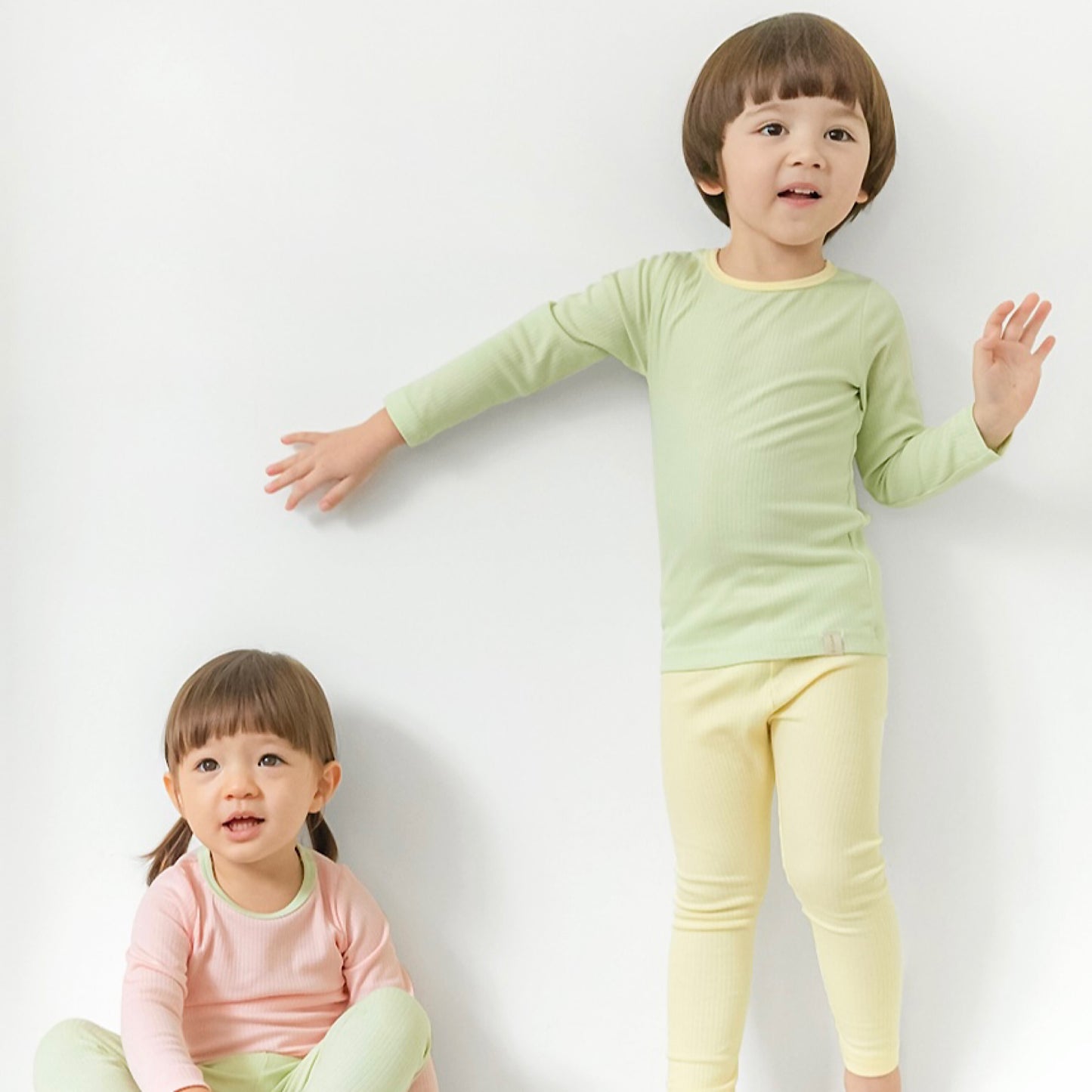 (Bebelaon) Modal Ribbed Pajama Set (4 Colors)