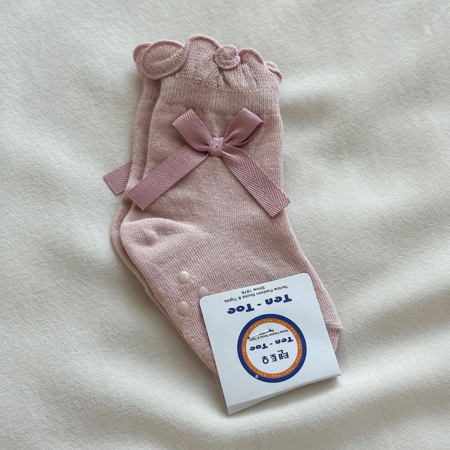 (Ten-Toe) Kids’ Ribbon Ruffles Socks (4-pack)
