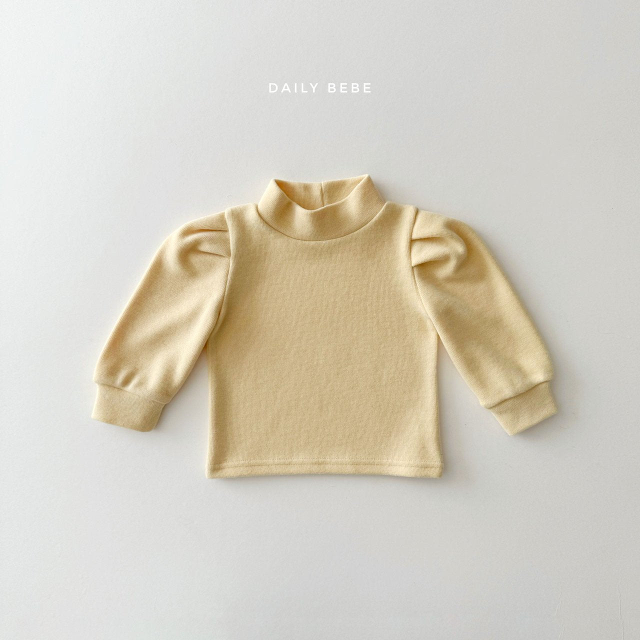 (Pre-order) Daily Bebe Winter - Kids' Peach Puff Mock-Neck Top 피치 퍼프티 (2 Colors)