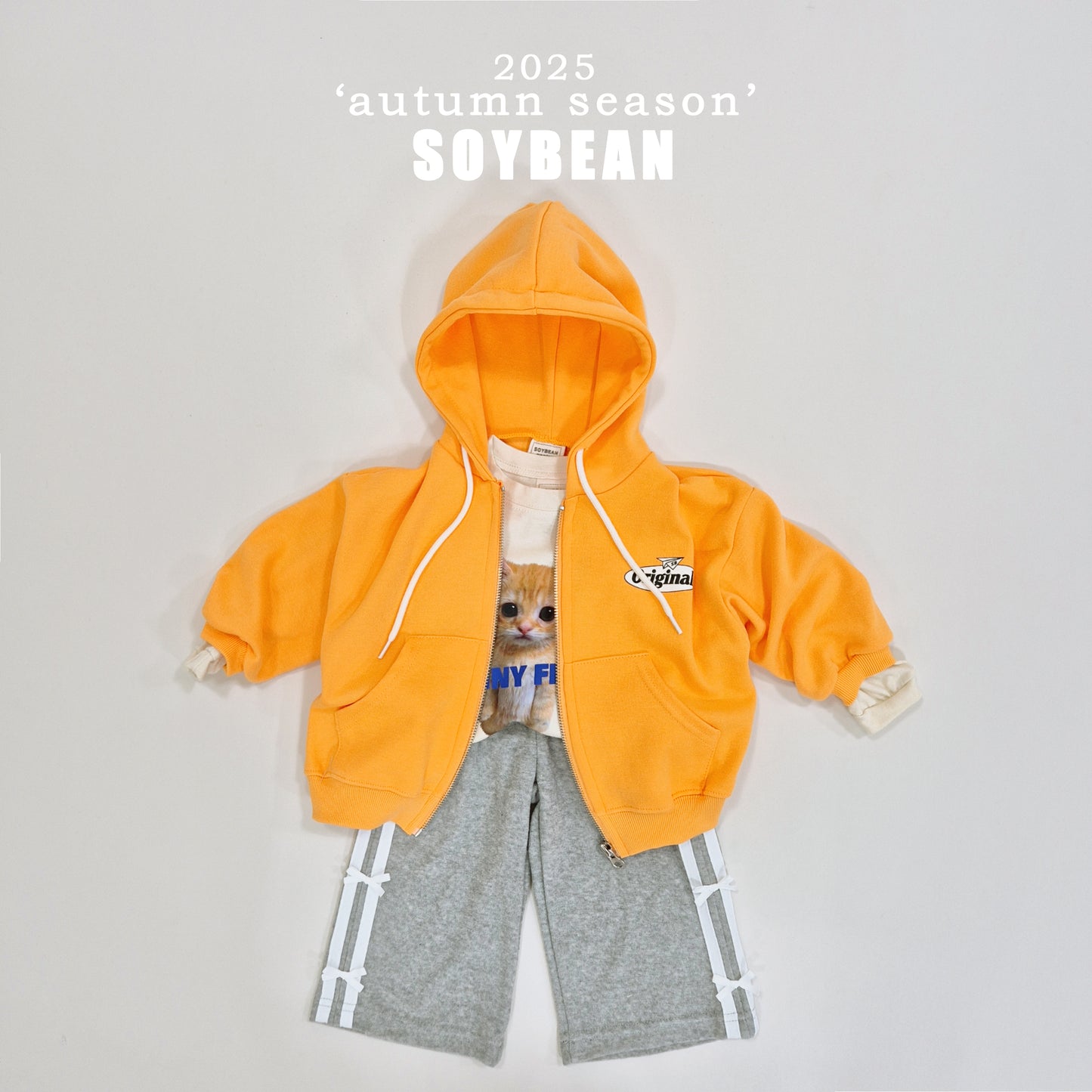 (Pre-order) Soybean Kids - Ribbon Terry Line Pants 리본테리라인팬츠 (2 Colors)