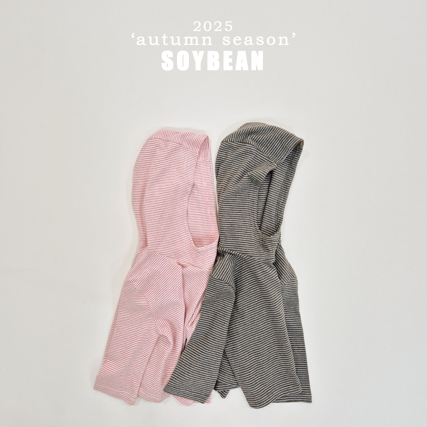(Pre-order) Soybean Kids - Stripe Hooded Tee 단가라후드싱글티 (2 Colors)