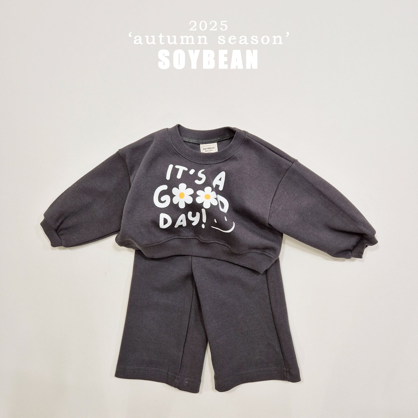 (Pre-order) Soybean Kids - It’s Good Crop Top & Bottom Set 잇츠굿크롭상하복 (3 Colors)