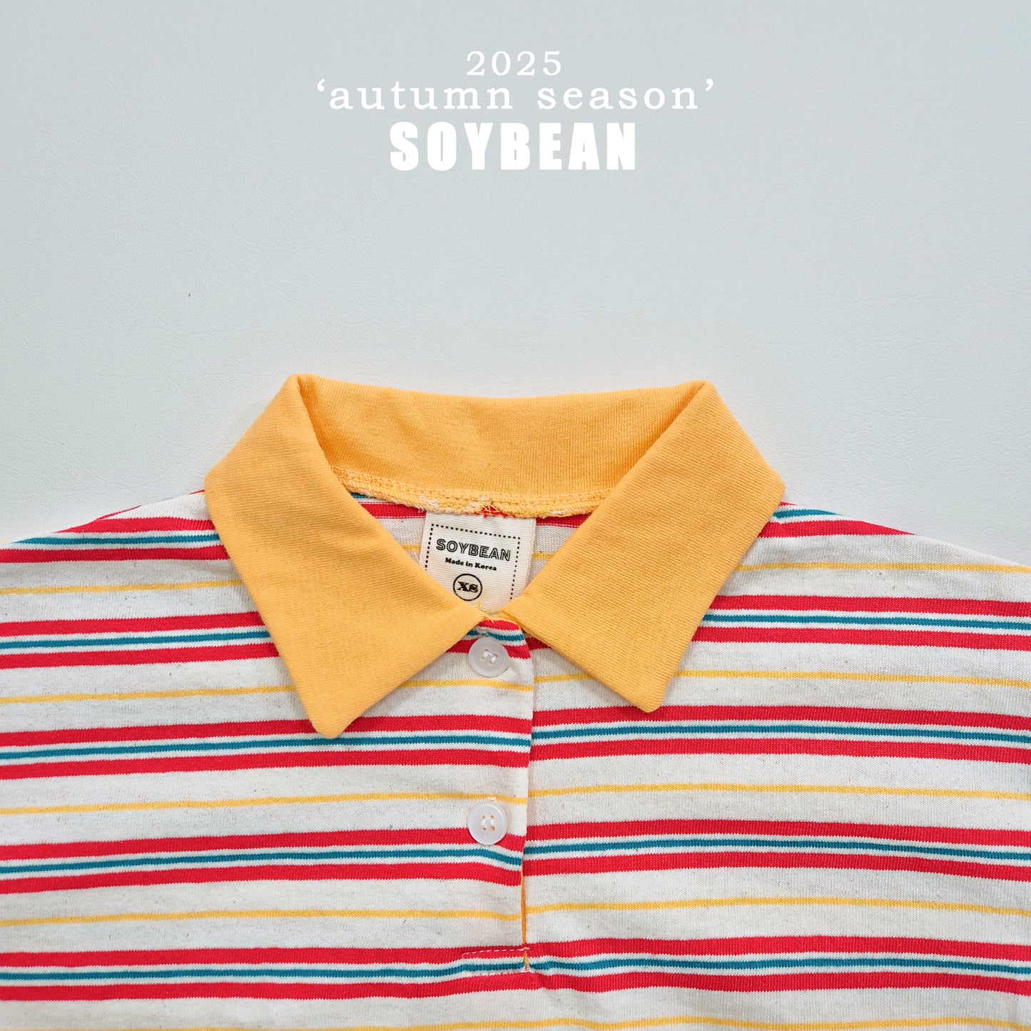 (Pre-order) Soybean Kids - Contrast Collar Sweatshirt Tee 배색카라티 (2 Colors)