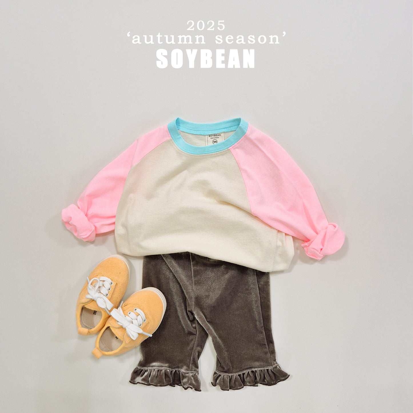 (Pre-order) Soybean Kids - Candy Raglan Tee 캔디나그랑티 (10 Colors)