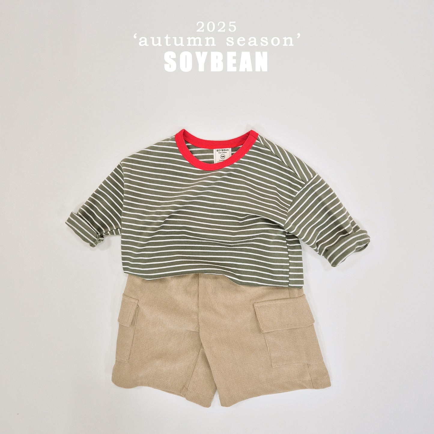 (Pre-order) Soybean Kids - Autumn Captain Stripe Tee 어텀캡틴단가라티 (5 Colors)
