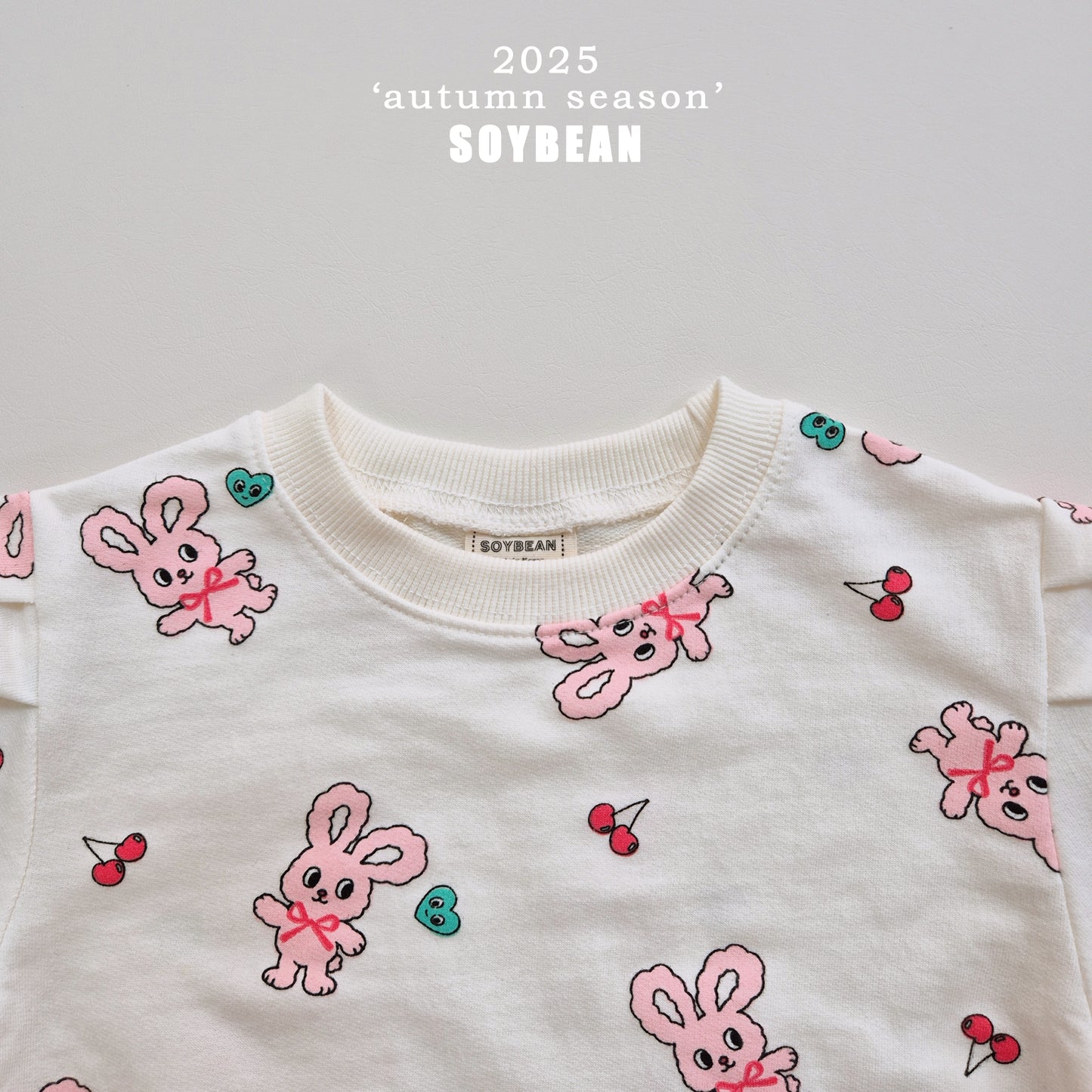 (Pre-order) Soybean Kids - Bunny Flare Top & Bottom Set 바니나팔상하복 (2 Colors)