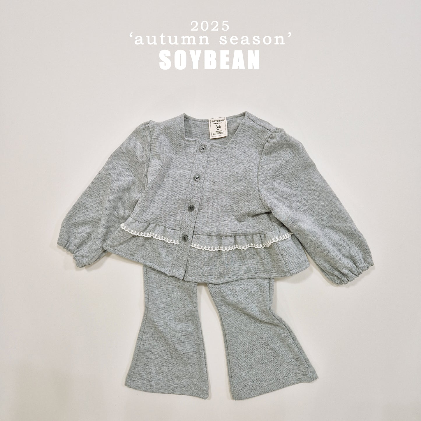 (Pre-order) Soybean Kids - Square Lace Top & Bottom Set 스퀘어레이스 상하복 (2 Colors)