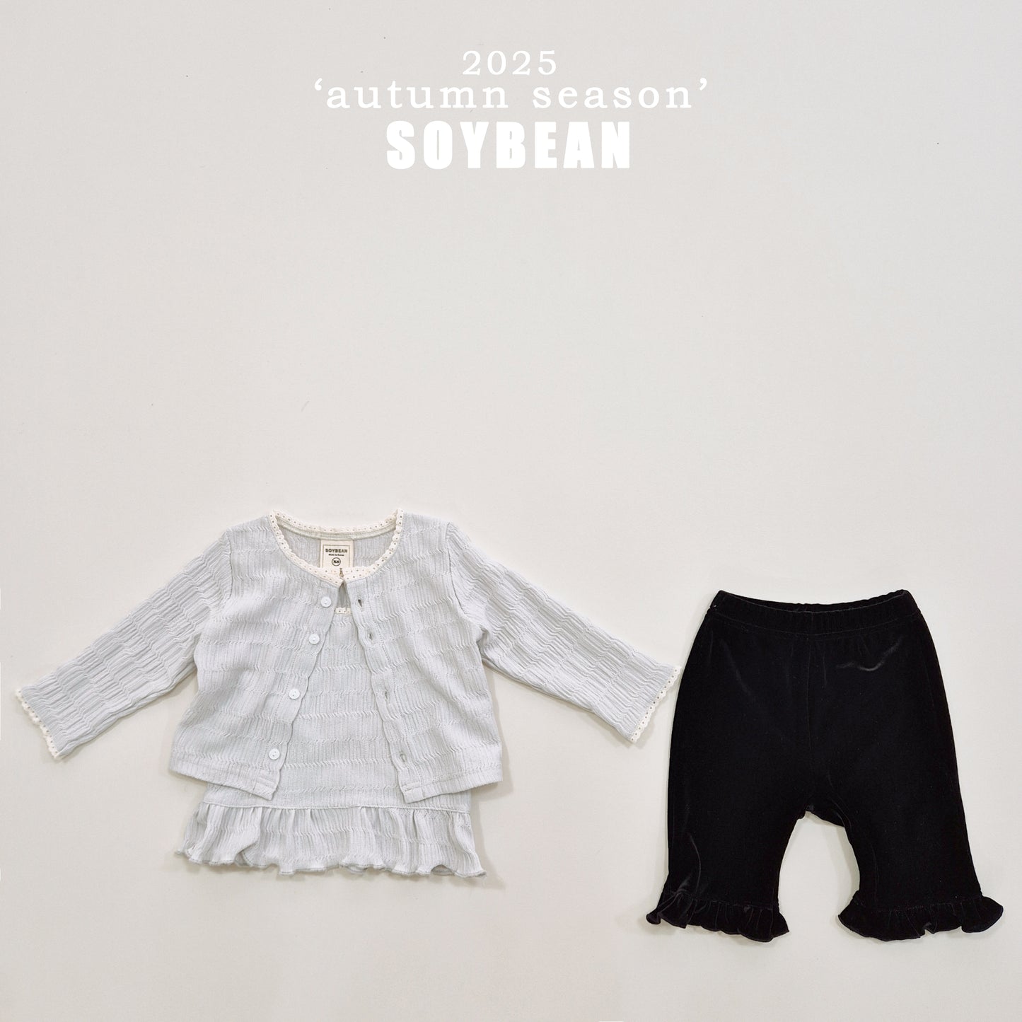 (Pre-order) Soybean Kids - Capri Frill Velvet Pants 카프리프릴팬츠 (2 Colors)